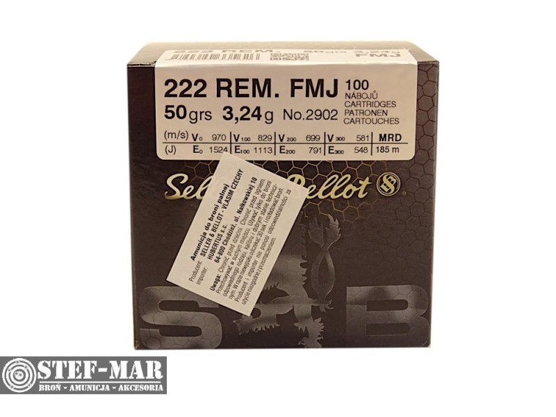 AMUNICJA 222 REM FMJ  , 3,24 g , SELLIER & BELLOT