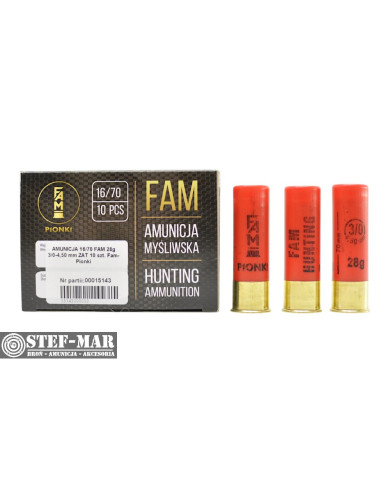 Amunicja śrutowa FAM Pionki 16/70 3/0-4.50mm ZAT 28g (opak. 10 szt.) [S4-9]