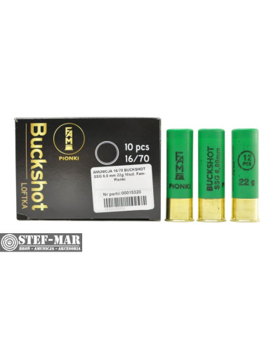Amunicja śrutowa FAM Pionki 16/70 6.8mm BUCKSHOT SSG 22g (opak. 10 szt.) [S4-10]