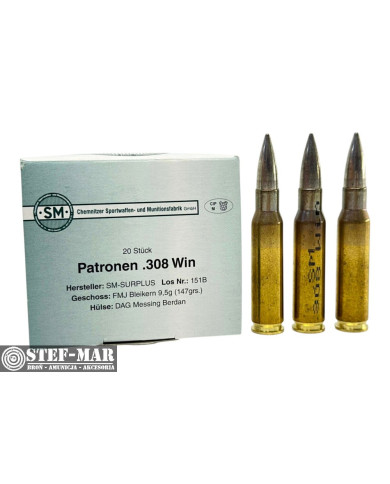 Amunicja SM .308 Winchester FMJ 9.5g (20 szt.) [C26-7]